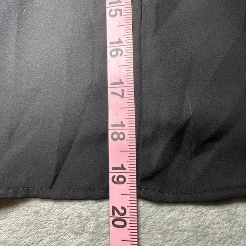 Abound Peasant Top Sz L Black Blouse Square Neck Ruched‎ Puff Sleeve Cottagecore - Picture 8 of 13